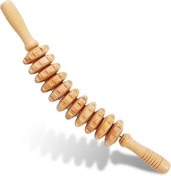 Rouleau de Massage en Bois Incurvé